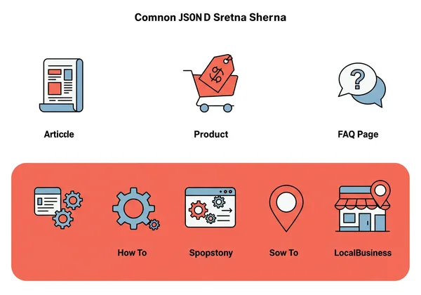 Icons representing common JSON-LD schema types