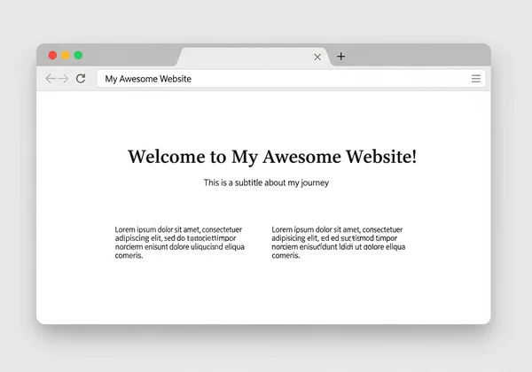 Базовая веб-страница с заголовком и двумя абзацами