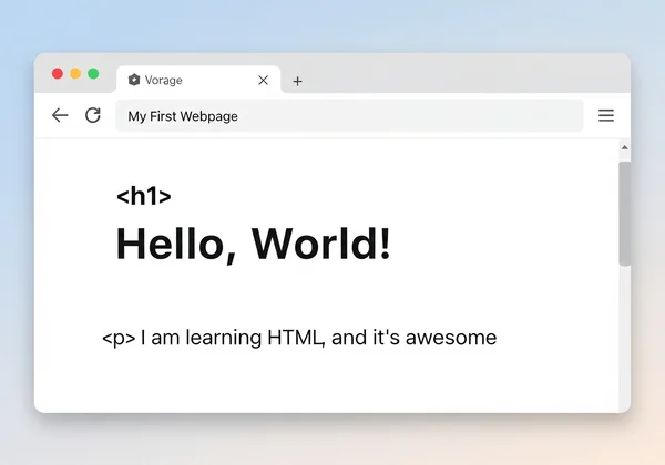 Screenshot of a "Hello, World!" webpage example