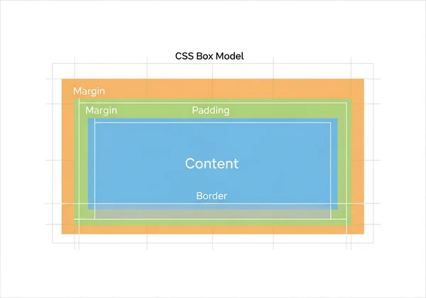 Visual representation of CSS box model for styling elements