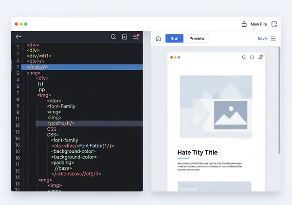 Online HTML editor with live preview displaying code and output