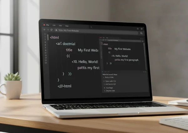 HTML checklist beside browser preview